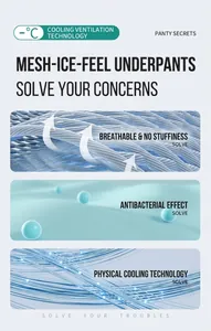 Detail der atmungsaktiven Eisseiden-Mesh-Struktur mit Kühltechnologie für Jungen-Boxershorts