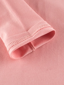 T-shirt rose à manches longues pour filles avec finitions soignées en double surpiqûre