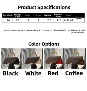 Detailed size specifications and color comparison for leopard print small square handbag