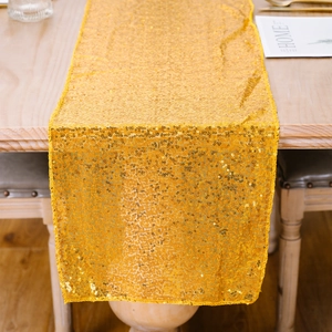 Runner da tavola con paillettes dorate per Natale e decorazioni festive per la casa