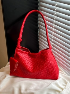 Sac À Épaule Tissé En Cuir PU Minimaliste Sac À Main Hobo Rétro Avec Petit Porte-Monnaie Charme Pour Femmes Tendance