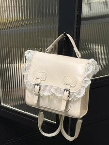 Borsa A Tracolla Lolita Dolce Pelle PU Pizzo Fiocco Borsa A Mano Vintage Stile Giapponese Piccola Borsa Quadrata Donne