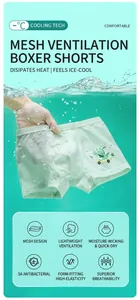 Detail of mint green mesh boys boxers showing high breathability and dinosaur pattern
