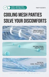 Detail of boys' ice silk mesh underwear showing breathable fabric and antibacterial lining