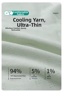 Close-up of light green ice silk fabric with breathable mesh for boys boxer briefs