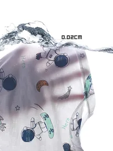 Breathable ice silk boys' boxer briefs with astronaut prints in ultra-thin mesh fabric