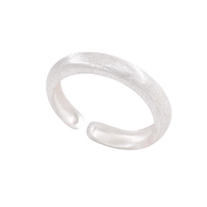 Minimalist silver butterfly open ring with a matte finish and adjustable band design