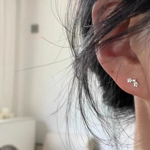 Boucles D'oreilles Étoiles En Cuivre Avec Zircon Plaqué Étoiles Bijoux Minimalistes Tendance Pour Femmes