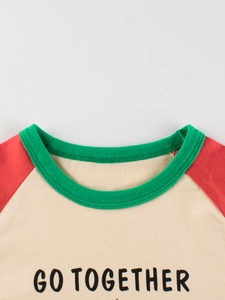 Kids long sleeve color block t-shirt featuring Go Together text and raglan sleeves