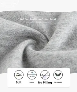 Primo piano del tessuto in cotone pettinato 180G che mostra trama traspirante e fibre grigie