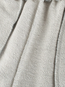 Light gray cotton french terry fabric texture detail for kids loose sports trousers