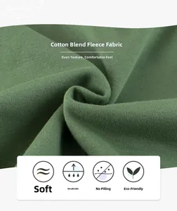 Close-up of soft green fleece fabric showing breathable and anti-pilling texture
