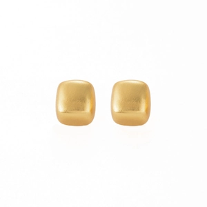 Boucles d'oreilles carrées en métal doré brossé au design minimaliste pour femme