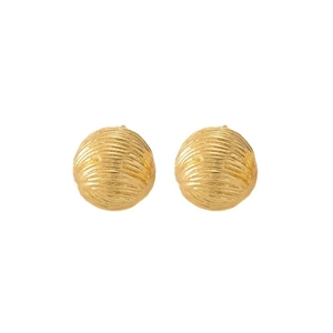 Minimalist gold textured ball stud earrings with sophisticated spiral metal wire design