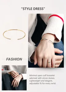 Detailed macro view of adjustable gold zircon bangle featuring elegant pavé settings