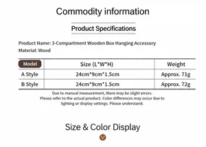 Size chart for Independence Day wood box pendant showing dimensions 24x9x1.5cm and 72g weight