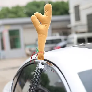 Cornes de renne de Noël pour voiture avec clochettes et crochets de fenêtre