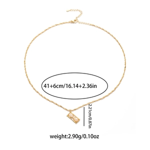 Dettagli del ciondolo a clessidra 2.21cm e della catena a fune regolabile 41+6cm