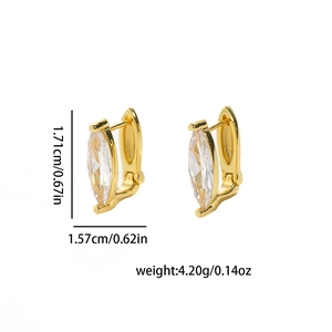 Dimensions détaillées des boucles d'oreilles marquise en zircon avec poids et taille