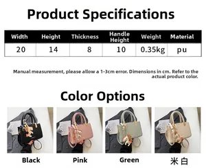 Tableau des dimensions et comparatif quatre couleurs des sacs seau en PU avec charm cheval