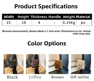 Detailed size chart and multi-color options for the cute rabbit PU leather shoulder bag
