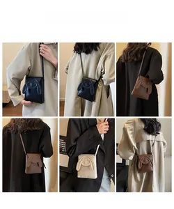 Detail shots of a cute rabbit-shaped crossbody bag in black, brown and off-white