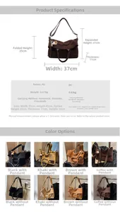 Tabella delle taglie e dimensioni per la grande borsa tote vintage in pelle PU