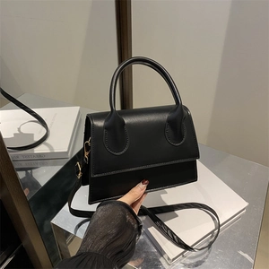 Women Minimalist PU Leather Small Square Handbag Versatile Flap Crossbody Shoulder Bag Trendy Fashion Top Handle Bag For Ladies