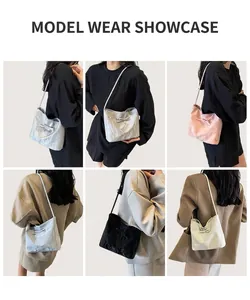 Sac à bandoulière tendance avec nœud présenté sur modèle en plusieurs coloris