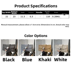 Detailed size chart for the minimalist PU leather shoulder bag with buckle details