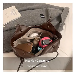 Large capacity tote bag with internal zipper pocket and multi-functional compartments