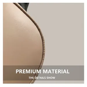 Gros plan sur cuir synthétique beige avec grain litchi et finition des bords lisse