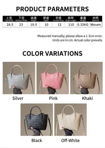 Tableau des tailles détaillé et spécifications pour le sac à main tressé
