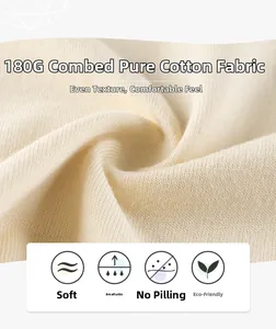 Close-up of 180G combed cotton fabric showing soft knitted texture and breathable quality