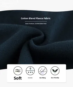 Macro shot of navy blue polar fleece fabric showing soft texture and premium knit detail