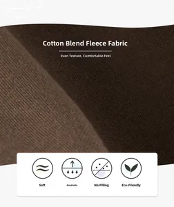 Detail of soft breathable fleece fabric texture in brown for children's warm sweatshirt