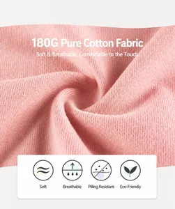 Macro del tessuto in cotone pettinato 180G con trama a maglia rosa traspirante