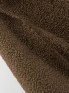 Brown polar fleece sweatshirt for kids featuring warm thick fabric and fine stitching