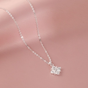 Cross Pendant Necklace Copper Cubic Zirconia Minimalist Elegant Clavicle Chain For Women Fashion Jewelry