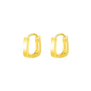 Close-up of S925 sterling silver stamp on square brushed gold plated earrings