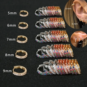 Copper Huggie Hoop Earrings With Cubic Zirconia Micro Pave Inlaid Minimalist Dainty Accessory For Women