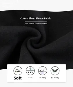 Close-up of soft breathable black fleece fabric texture for children sweatshirt