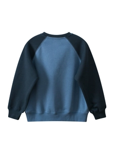 Sweat-shirt décontracté pour garçon avec manches raglan bleu marine et corps bleu