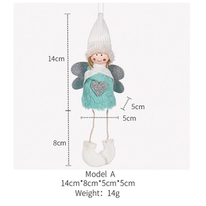 Detailed dimensions and weight specifications of the plush angel Christmas tree ornament
