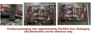 Detailed view of Christmas table runner packaging dimensions approximately 25x39x2.5cm