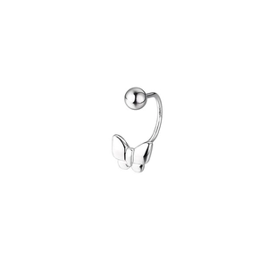 Silver butterfly screw back earring in S925 sterling silver with a minimalist polished finish