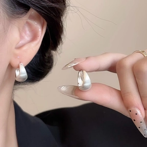 Orecchini A Cerchio A Goccia D'acqua Spazzolata Opaca Rame Gioielli Geometrici Minimalisti Squisiti Per Donna Quotidiano