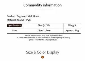 Detailed spec sheet for plaid wood board Christmas pendant showing material and size