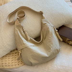 Bolso Bandolera de Nylon Casual para Mujer Bolso Hobo Arrugado Ligero Retro Bolso de Hombro Gran Capacidad para Viajes Diario