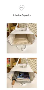 Spacious interior view of a white backpack showing multi-pocket storage for A4 books